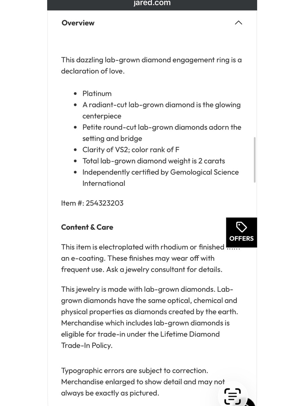 Platinum 2 ct radiant Cut lab diamond with partial halo Engagement Ring - White - Picture 10 of 16